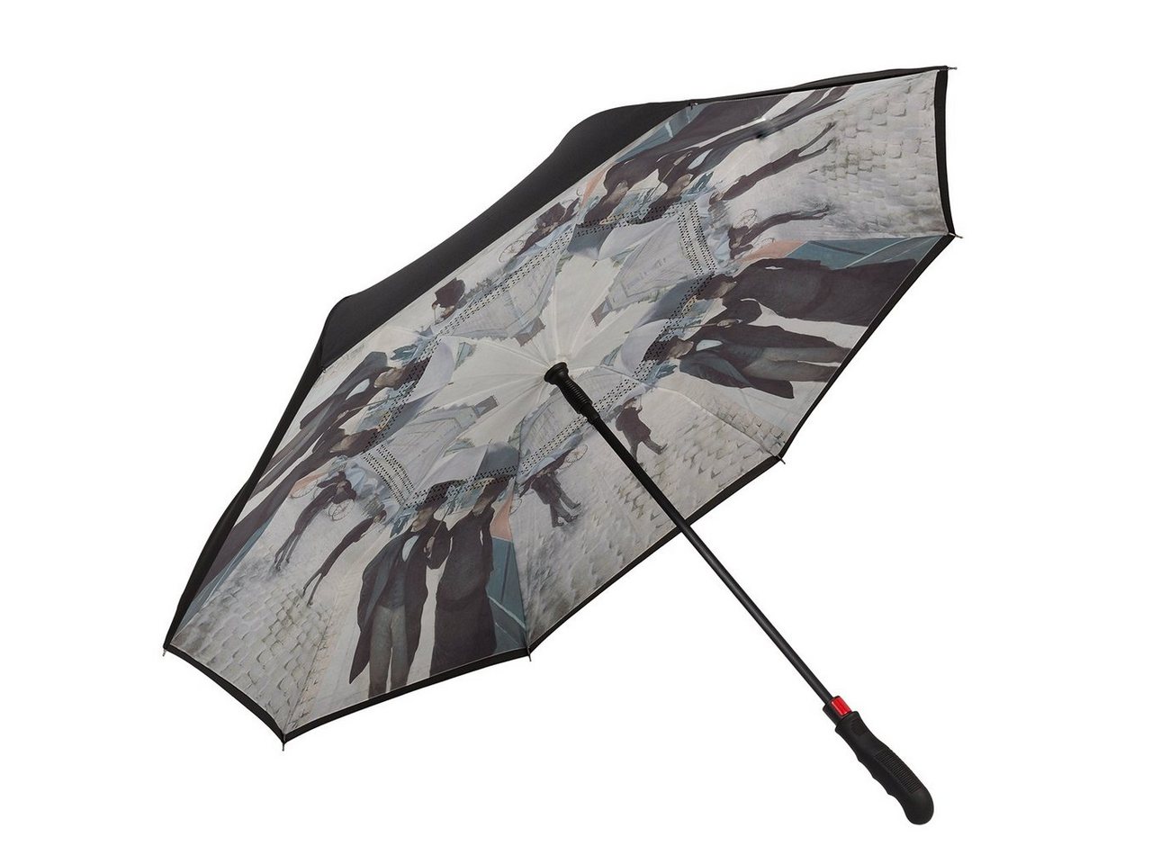 von Lilienfeld Stockregenschirm Regenschirm Umgekehrte Öffnung Gustave Caillebotte: Paris im Regen, steht frei auf dem Boden, auch ohne Schirmständer von von Lilienfeld