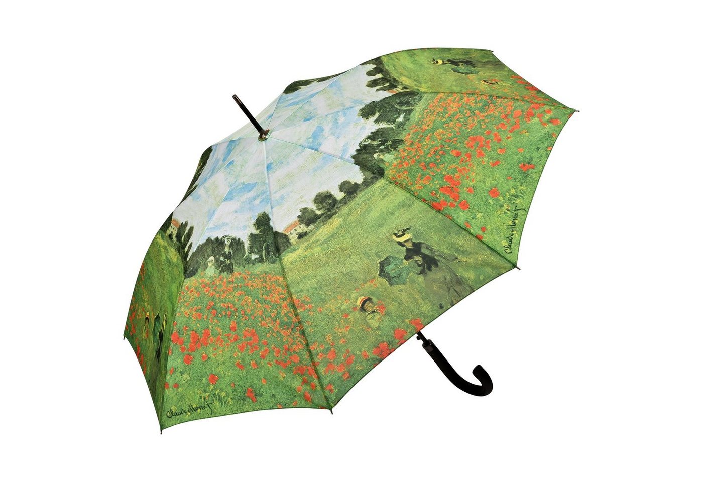 von Lilienfeld Stockregenschirm Motivschirm Claude Monet: Mohnblumenfeld Auf-Automatik Kunst, 100% Regenschutz / 95 % UV-Schutz von von Lilienfeld