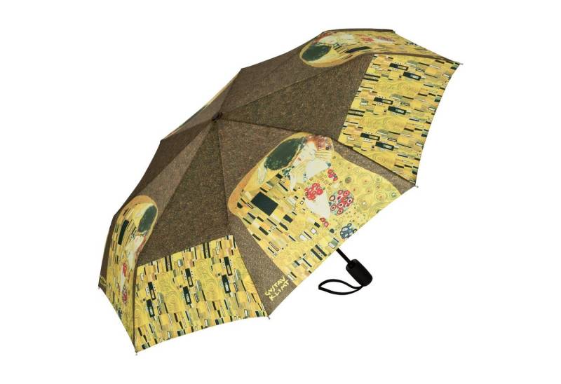 von Lilienfeld Taschenregenschirm Motivschirm Gustav Klimt Der Kuss Auf-und-Zu Automatik Leicht Kunst, UV-Schutz von von Lilienfeld