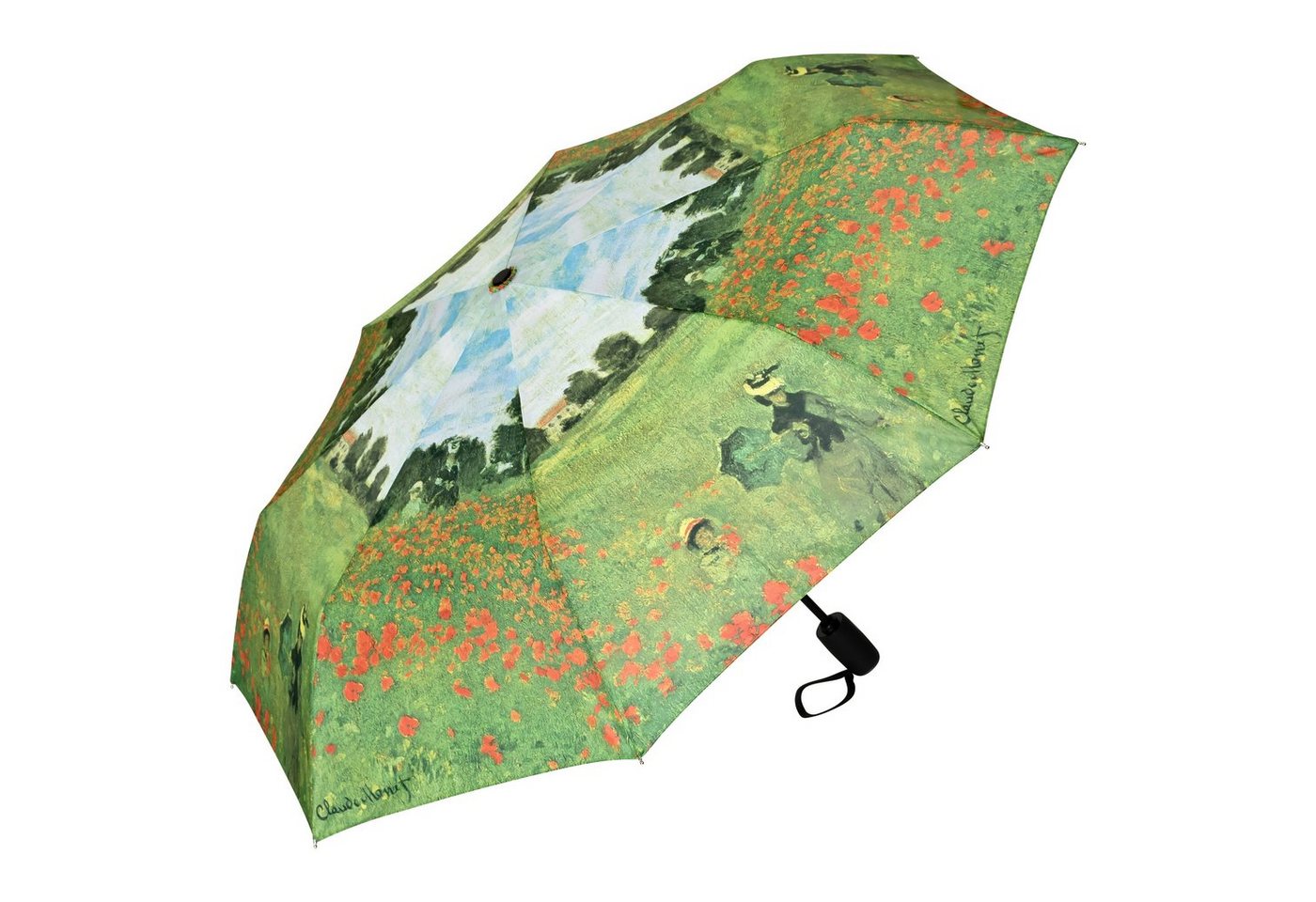 von Lilienfeld Taschenregenschirm Claude Monet: Mohnblumenfeld Blumen Stabil Leicht Kunst Motiv von von Lilienfeld