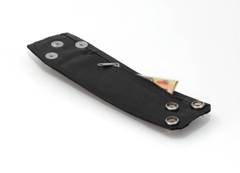 von hohenstein Armband Key-west Lederarmband mit Innentasche schwarz XXL von von hohenstein