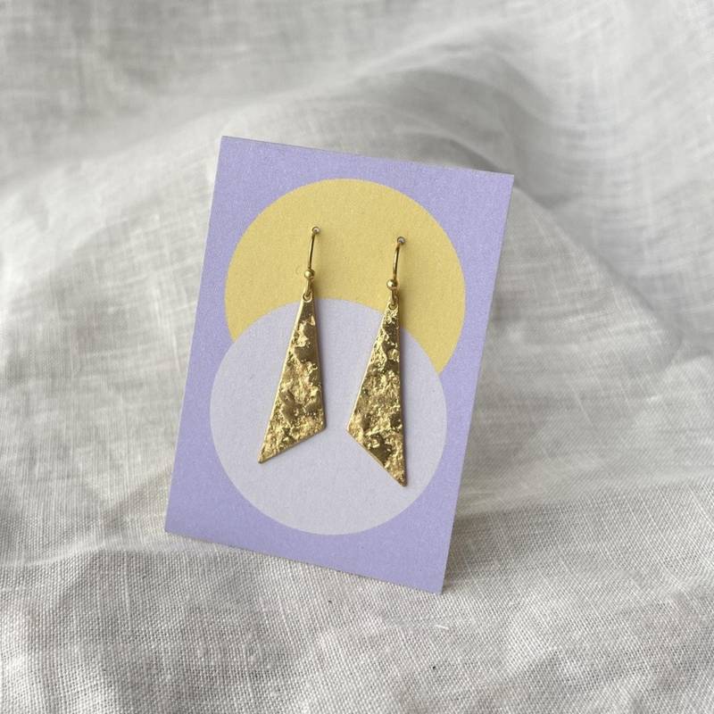 Elin - Ohrringe Dreieck Mondstruktur Goldene Ohrringe/ Gold/ Für Freundin/Messing Geschenk von vonLani