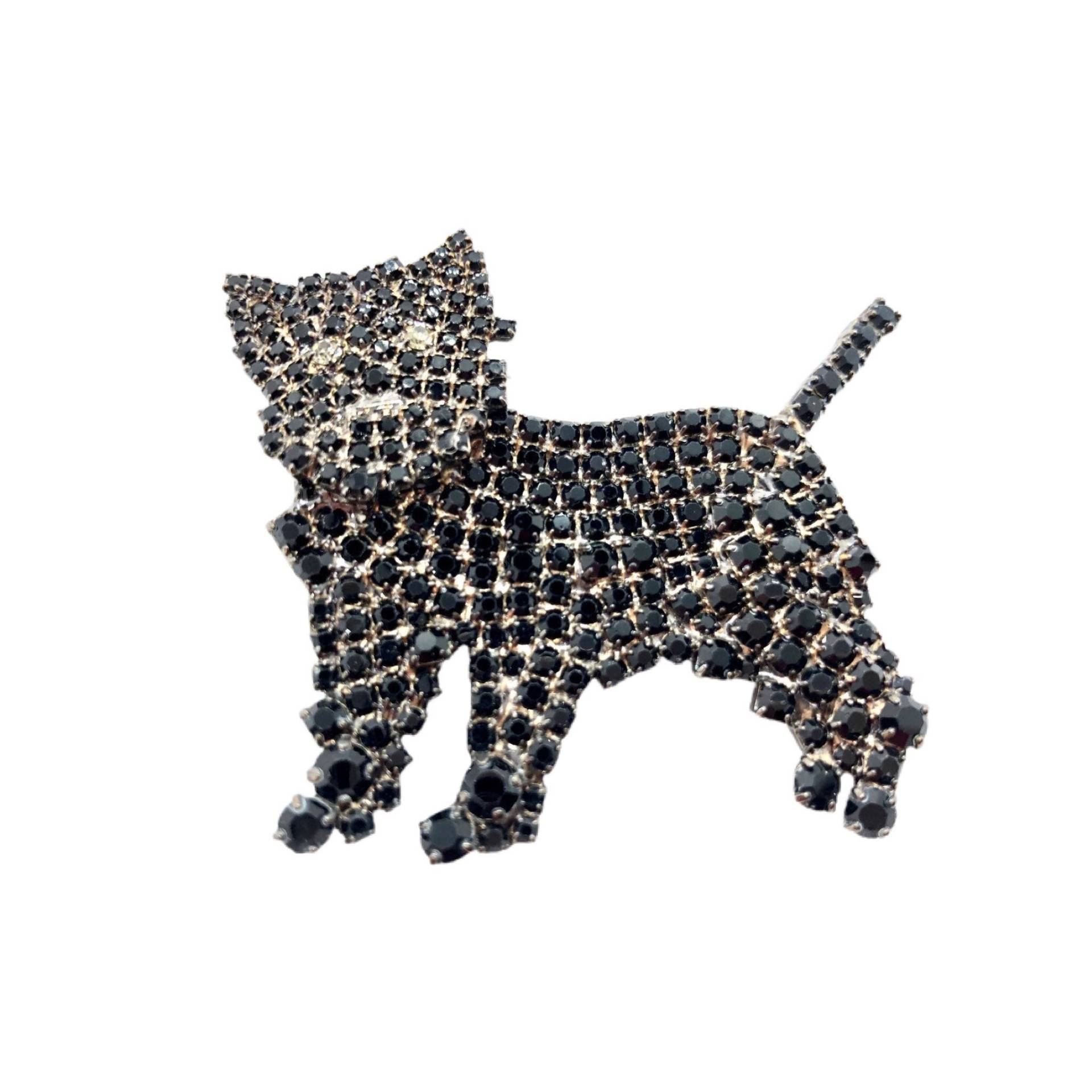 Affenpinscher Hund Brosche - Kristall Eckzahn Anstecknadel von vonWalhofJewelry