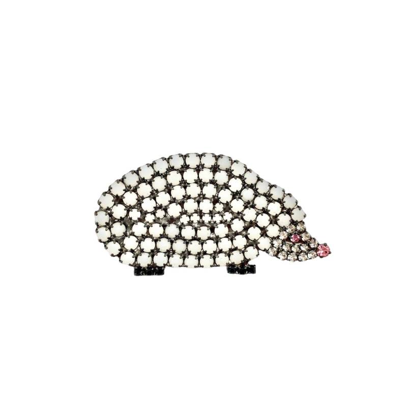 Albino Igel Pin - Pink Eyes Swarovski Kristalle von vonWalhofJewelry