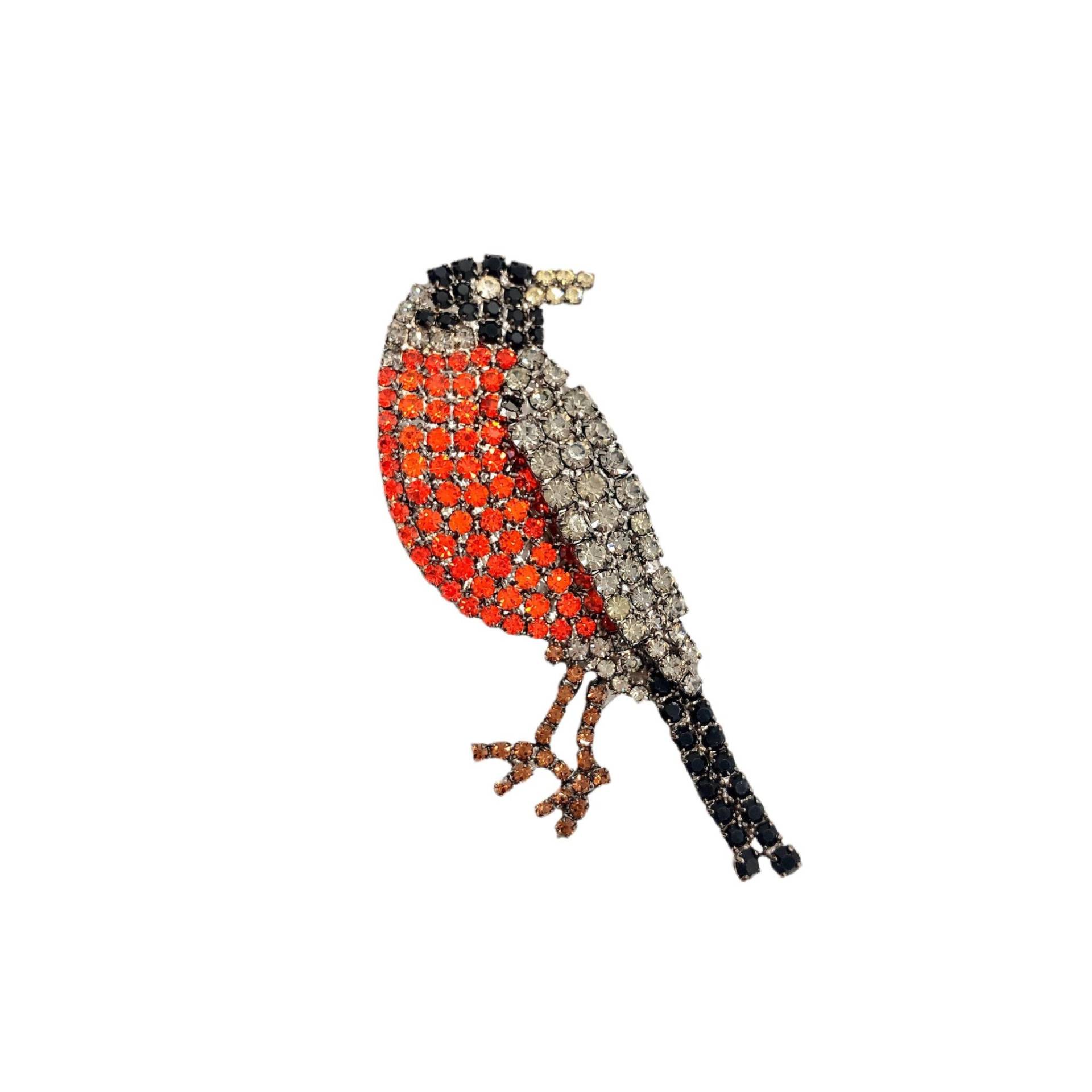 American Rotkehlchen Pin - Singvogel Brosche/Vogelschmuck von vonWalhofJewelry