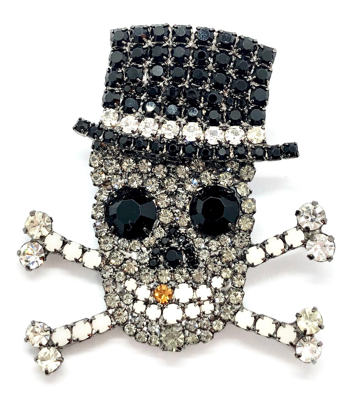 Baron Samedi Pin - Totenkopf & Crossbones Brosche Voodoo Swag von vonWalhofJewelry