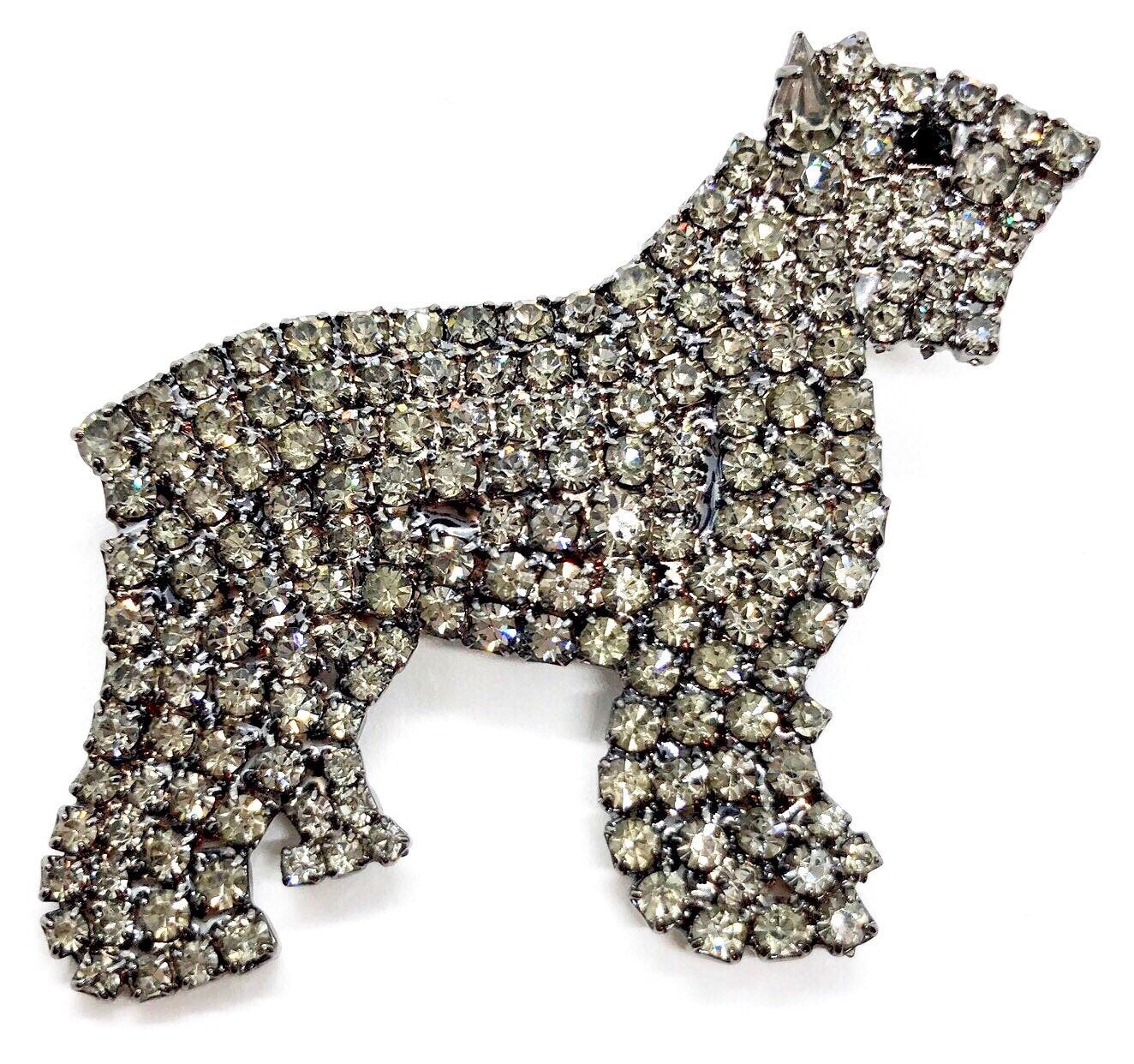 Bouvier Des Flandres Hund Anstecknadel - Swarovski Kristalle Bund von vonWalhofJewelry