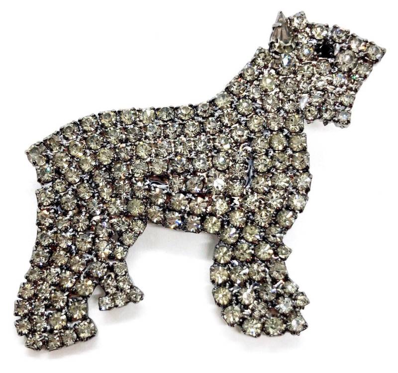 Bouvier Des Flandres Hund Anstecknadel - Swarovski Kristalle Bund von vonWalhofJewelry