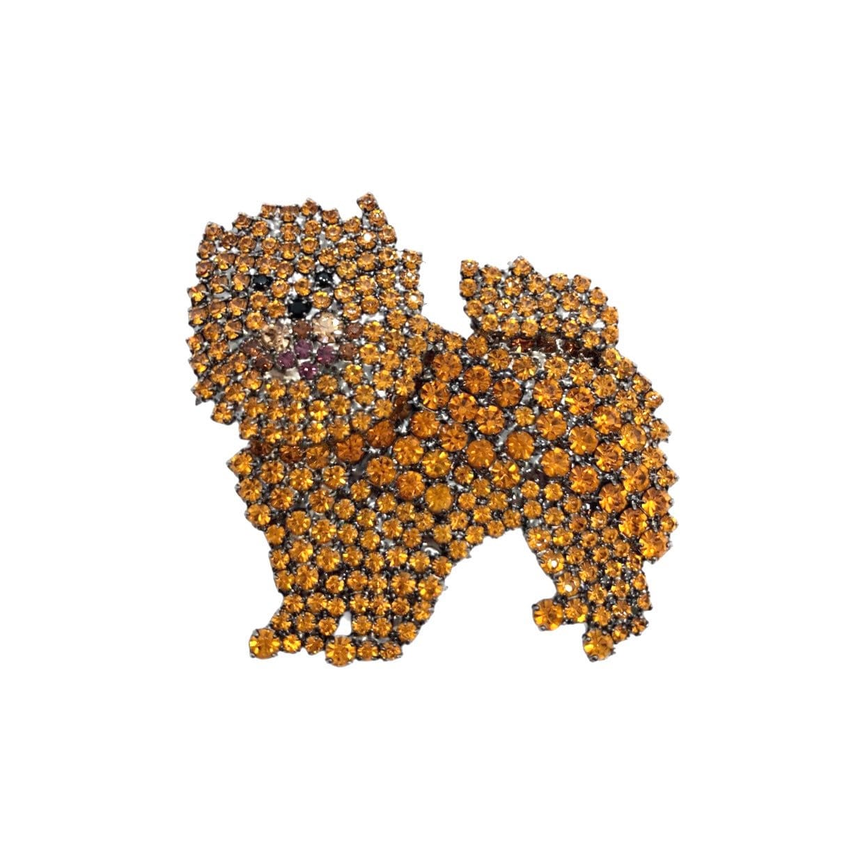 Chow Hund Brosche/strass - Schwarz, Weiß, Orange & Grau Hunde Schmuck von vonWalhofJewelry