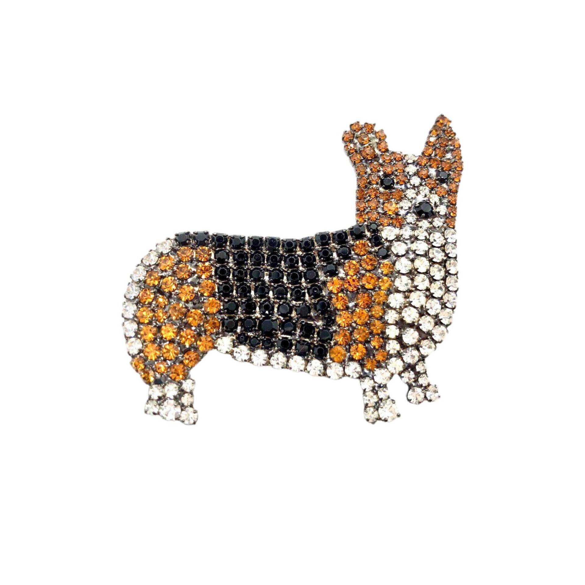 Handgemachte Corgis Hund Brosche - Swarovski Pin von vonWalhofJewelry