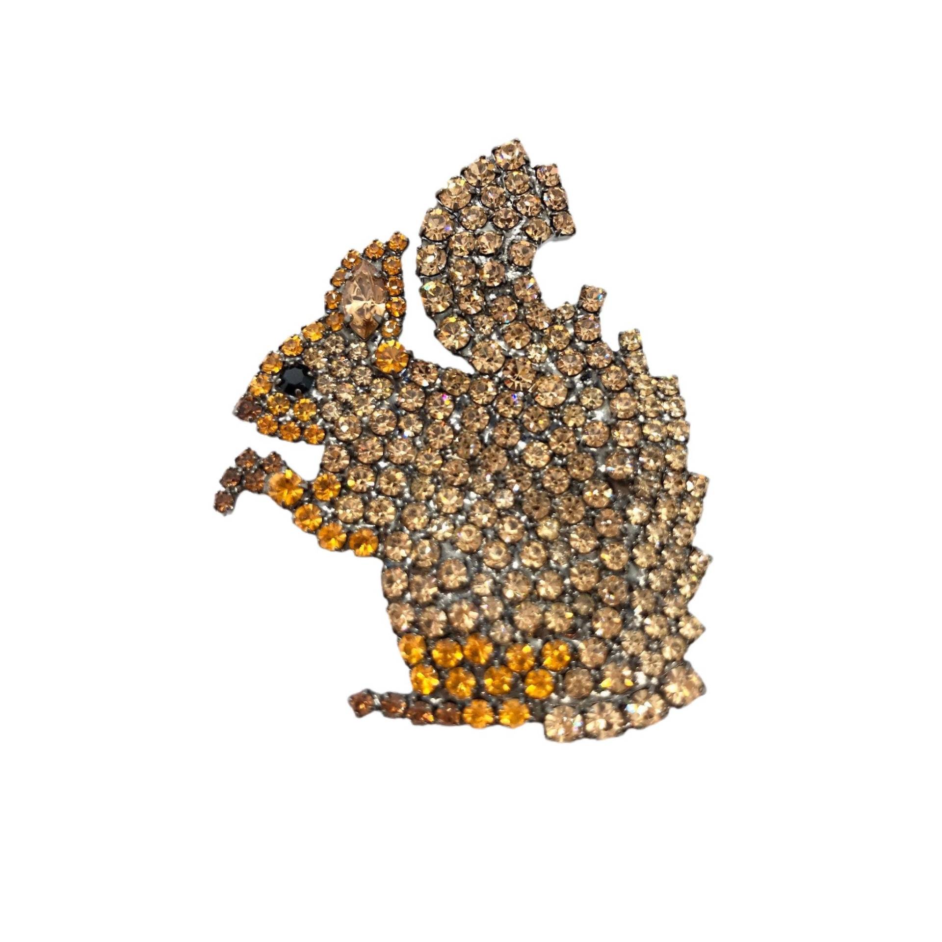 Eichhörnchen Brosche/Wildtier Schmuck Kristall Strass von vonWalhofJewelry