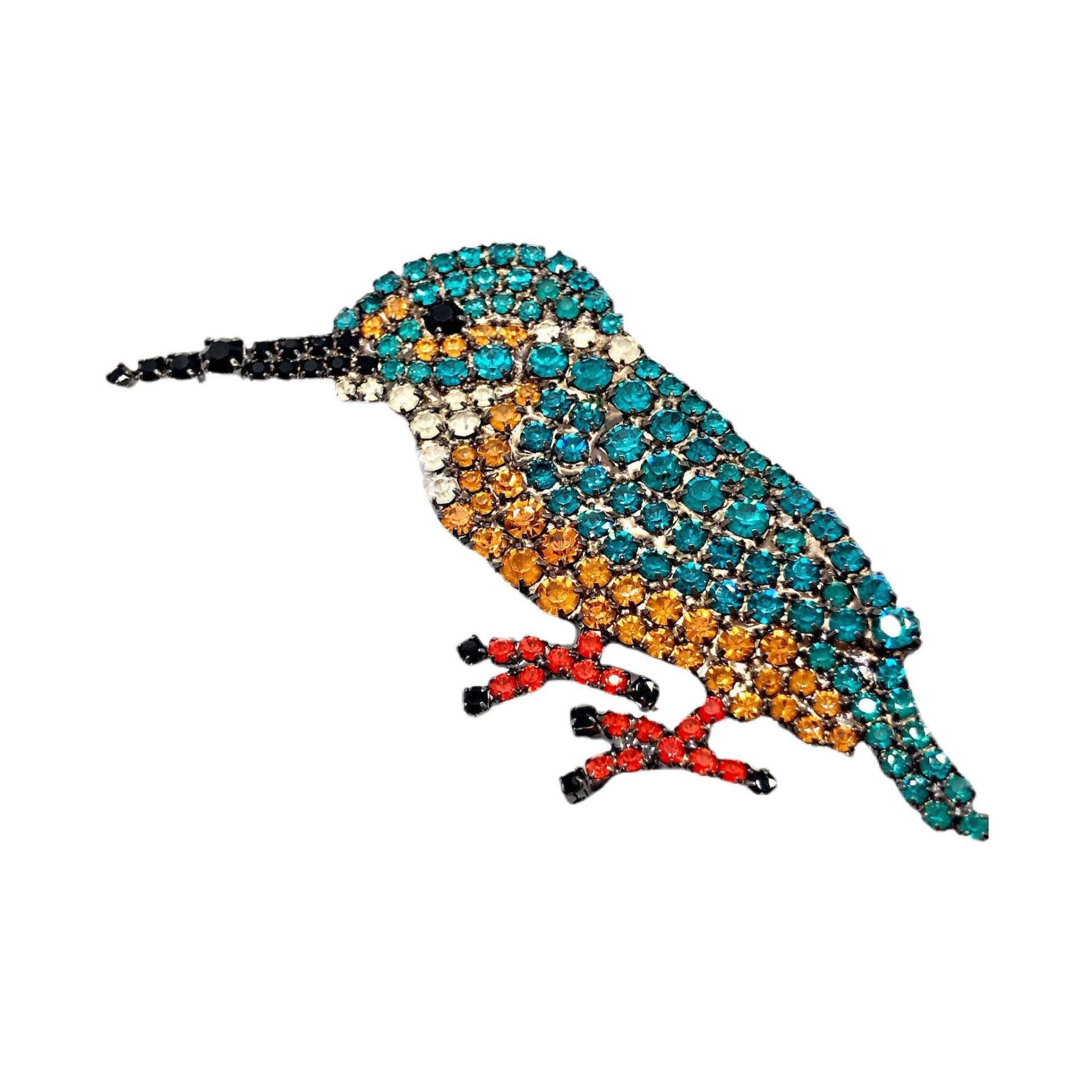 Eisvogel Brosche - Swarovski Kristalle von vonWalhofJewelry