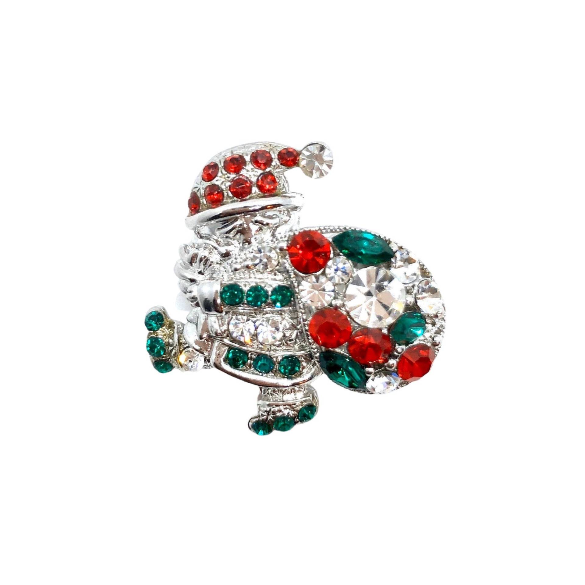 Entzückende Vintage Weihnachtsmann Pin - Strass Brosche von vonWalhofJewelry