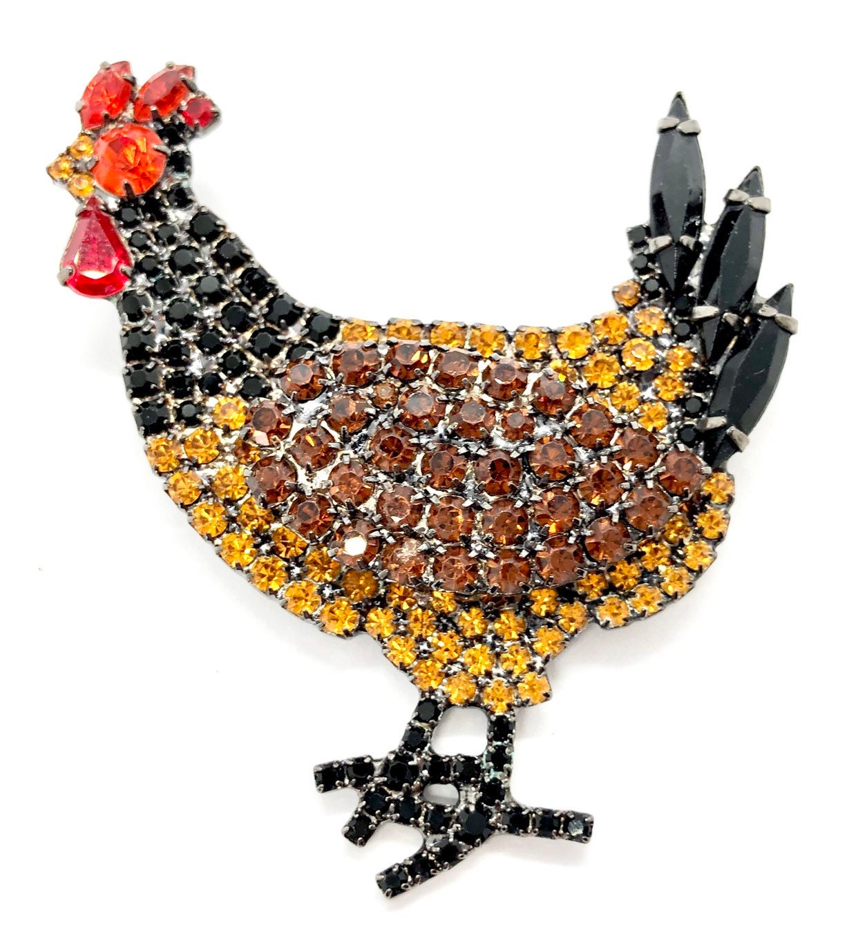 Glückliche Henne Brosche - Whimsical Huhn Anstecker Fowl Fashion von vonWalhofJewelry
