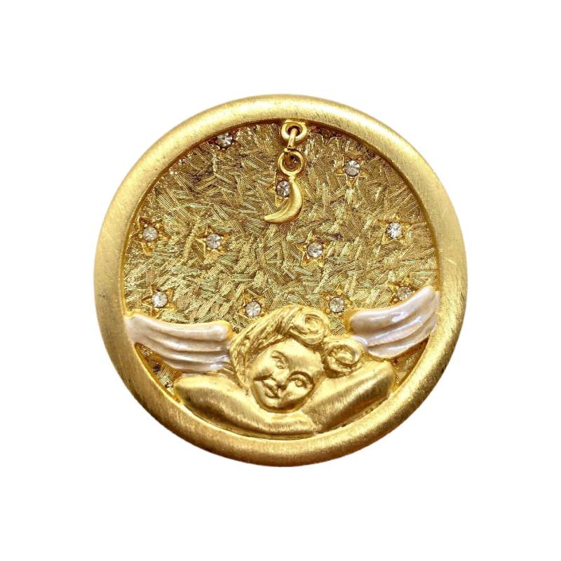 Gold Engel Brosche - Vintage 1980Er Jahre von vonWalhofJewelry