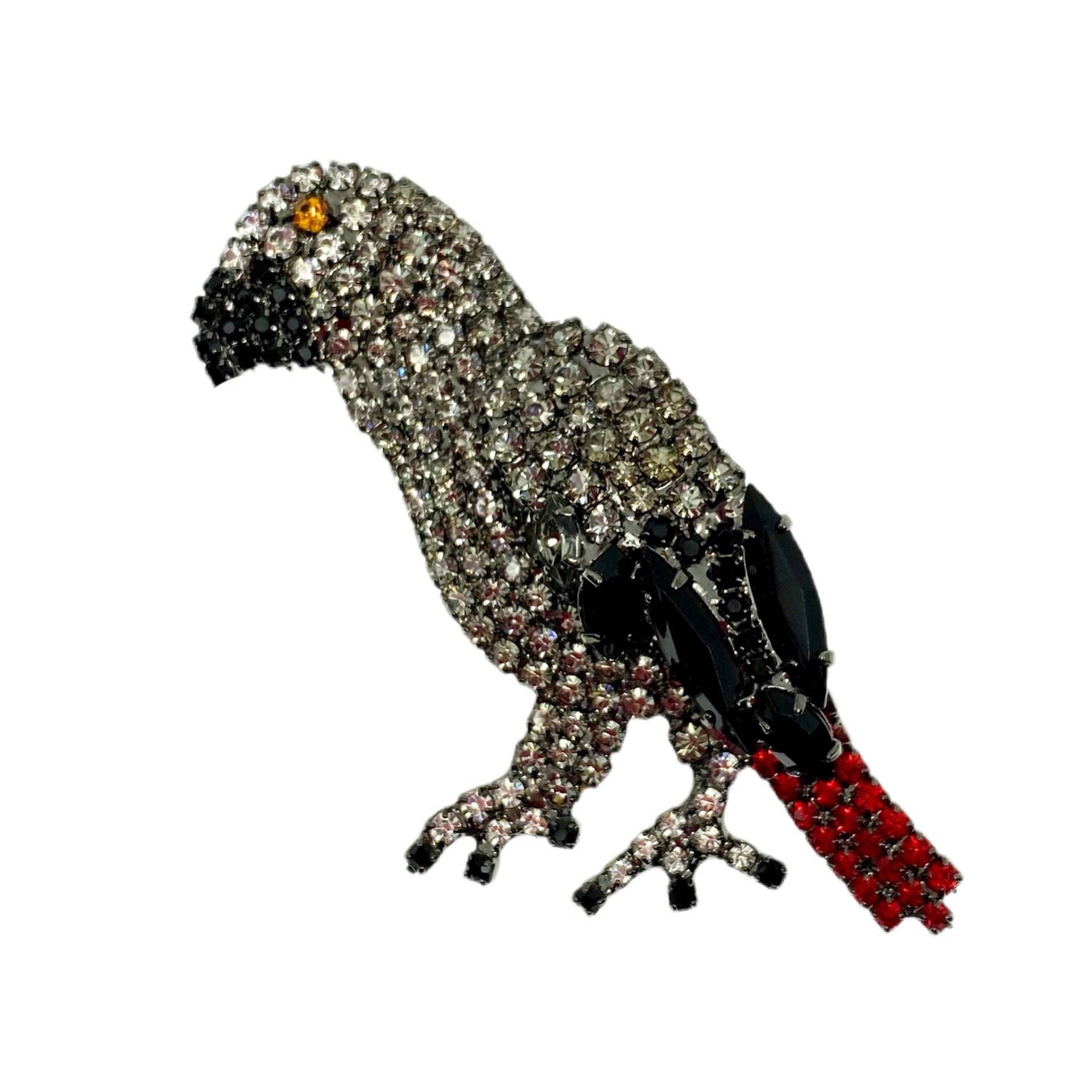 Graupapagei Brosche/Anstecknadel - Von Walhof von vonWalhofJewelry