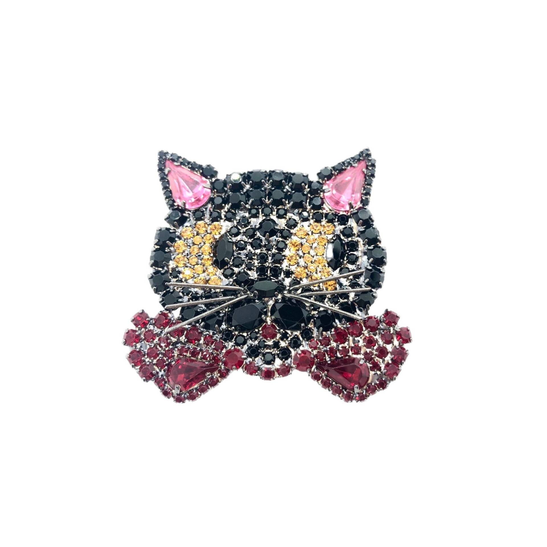 Große Schwarze Katze Brosche - Louis Wain Style von vonWalhofJewelry