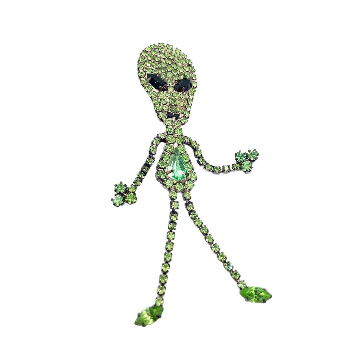 Grüner Alien Pin - Et Brosche/Dangly Bewegliche Arme & Beine von vonWalhofJewelry