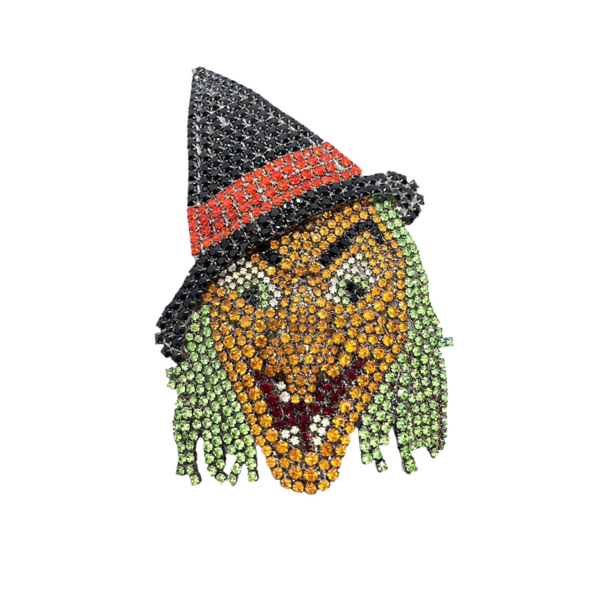 Gruselige Hexe Brosche - Vintage Stil Halloween Anstecknadel Von Walhof von vonWalhofJewelry