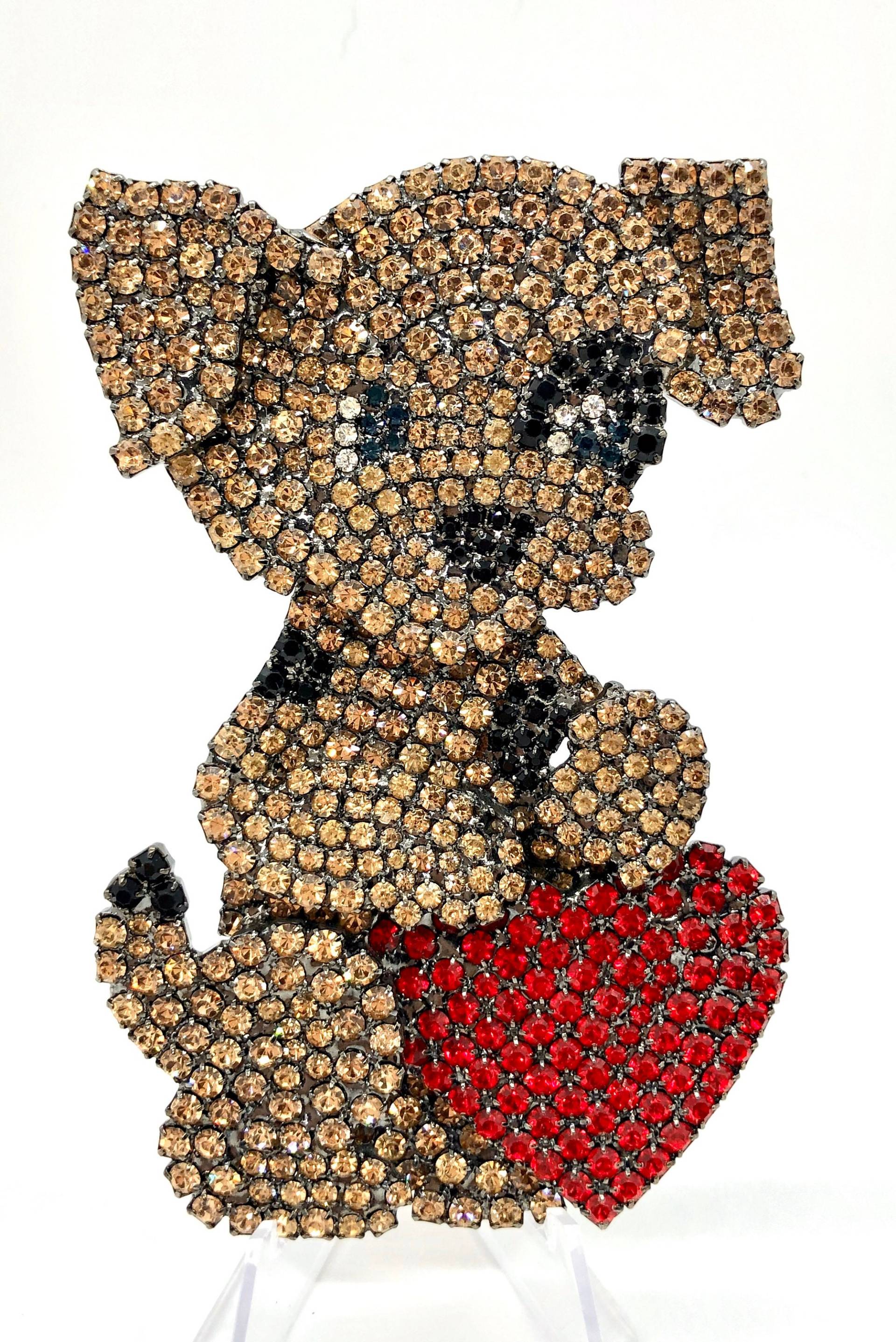 Hündchen Brosche - Retro Valentinstag Pin Statement Herz Schmuck von vonWalhofJewelry