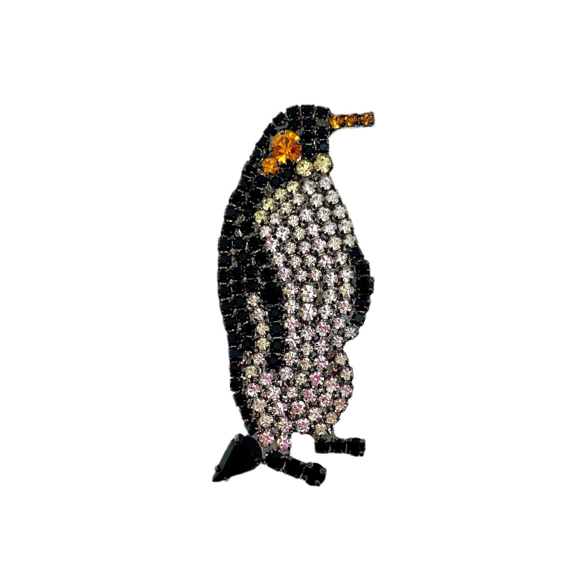 Kaiserpinguin Brosche/Swarovski Kristall Vogel Anstecknadel Von Walhof von vonWalhofJewelry
