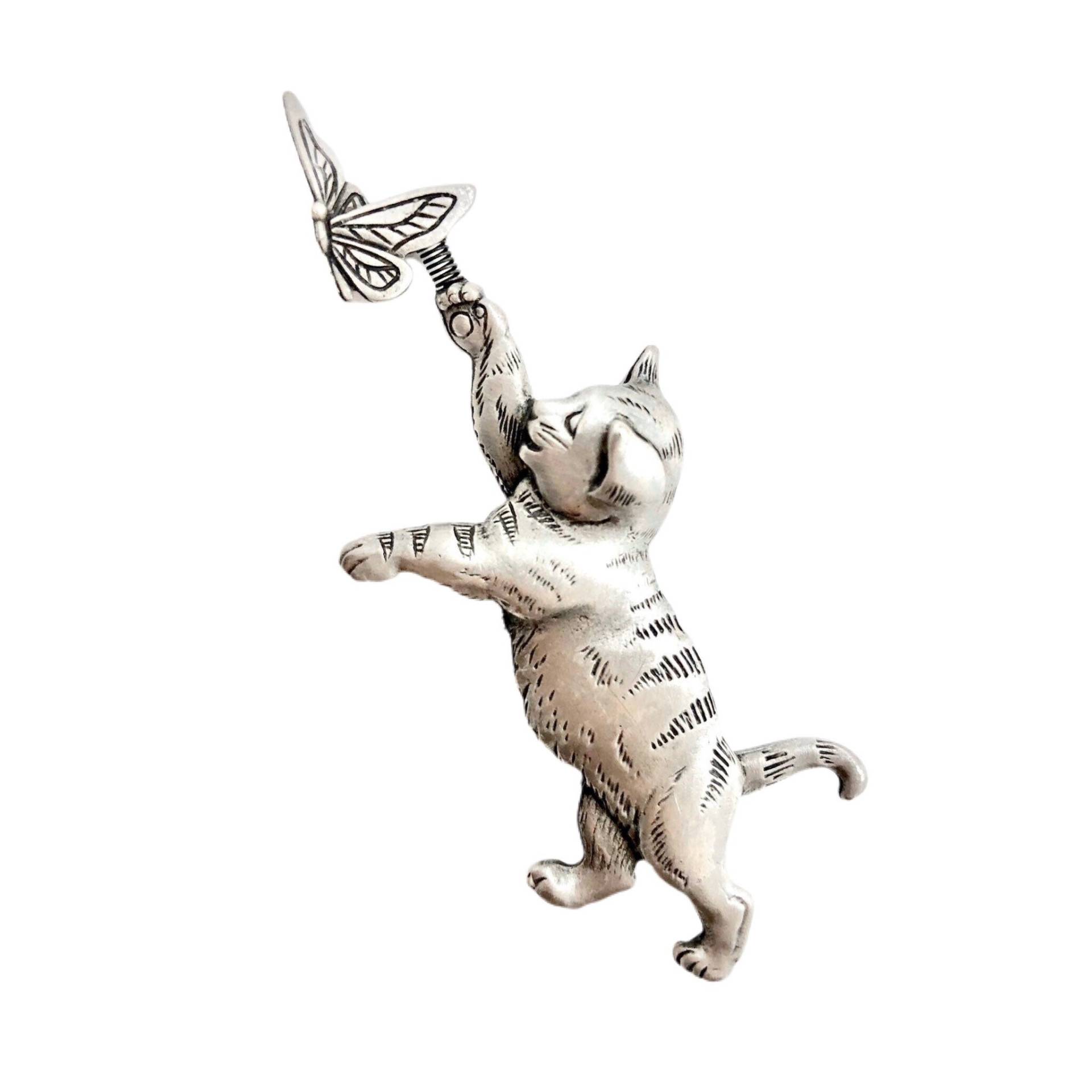 Vintage Jj Zinn Katze Brosche - Jagen Schmetterling Pin von vonWalhofJewelry