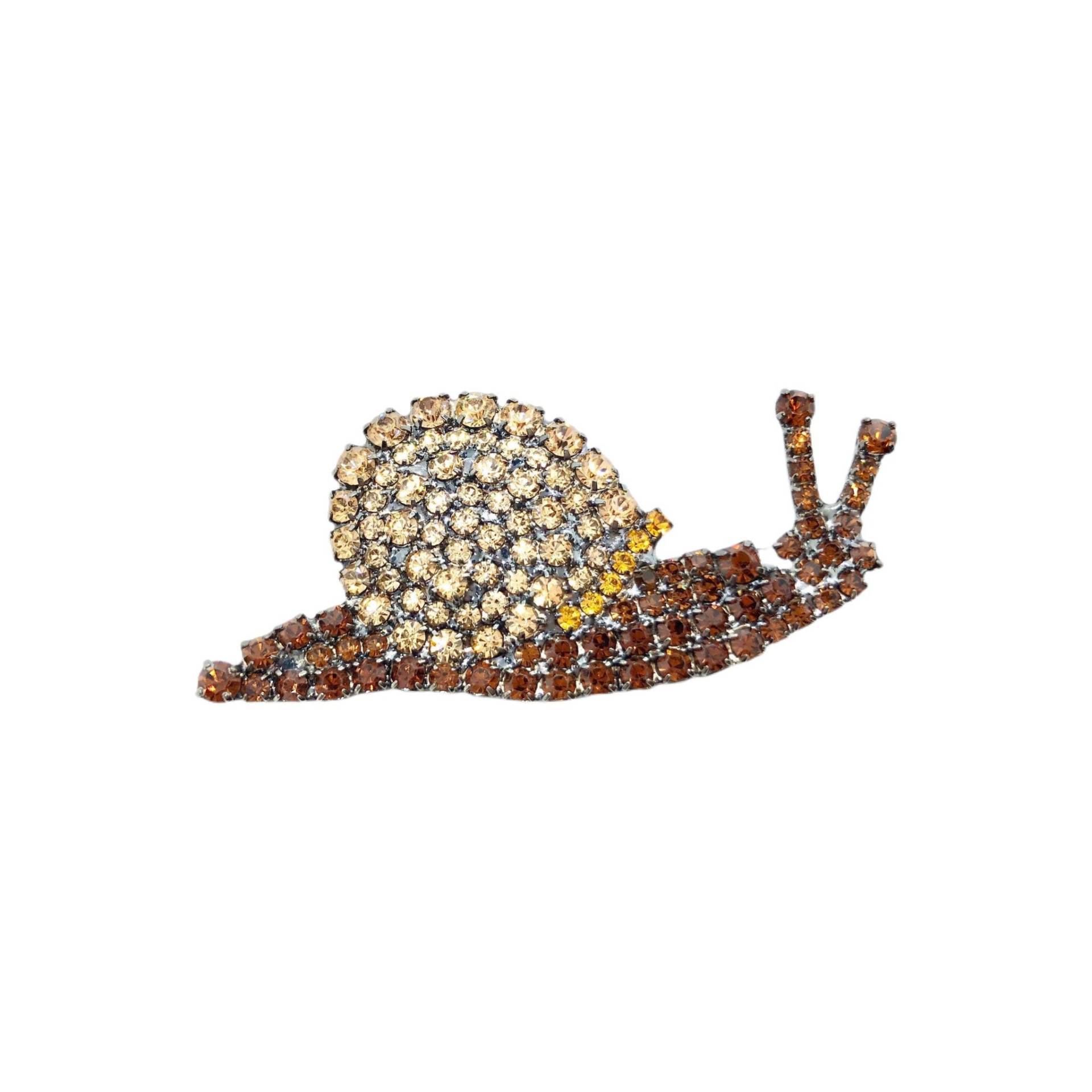 Kristall Gartenschnecke Brosche - Von Walhof Hämatit Anstecknadel von vonWalhofJewelry