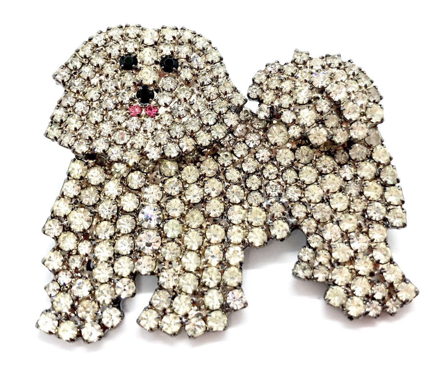 Swarovski Crystal Malteser Hunde Brosche - B&m Von Walhof von vonWalhofJewelry