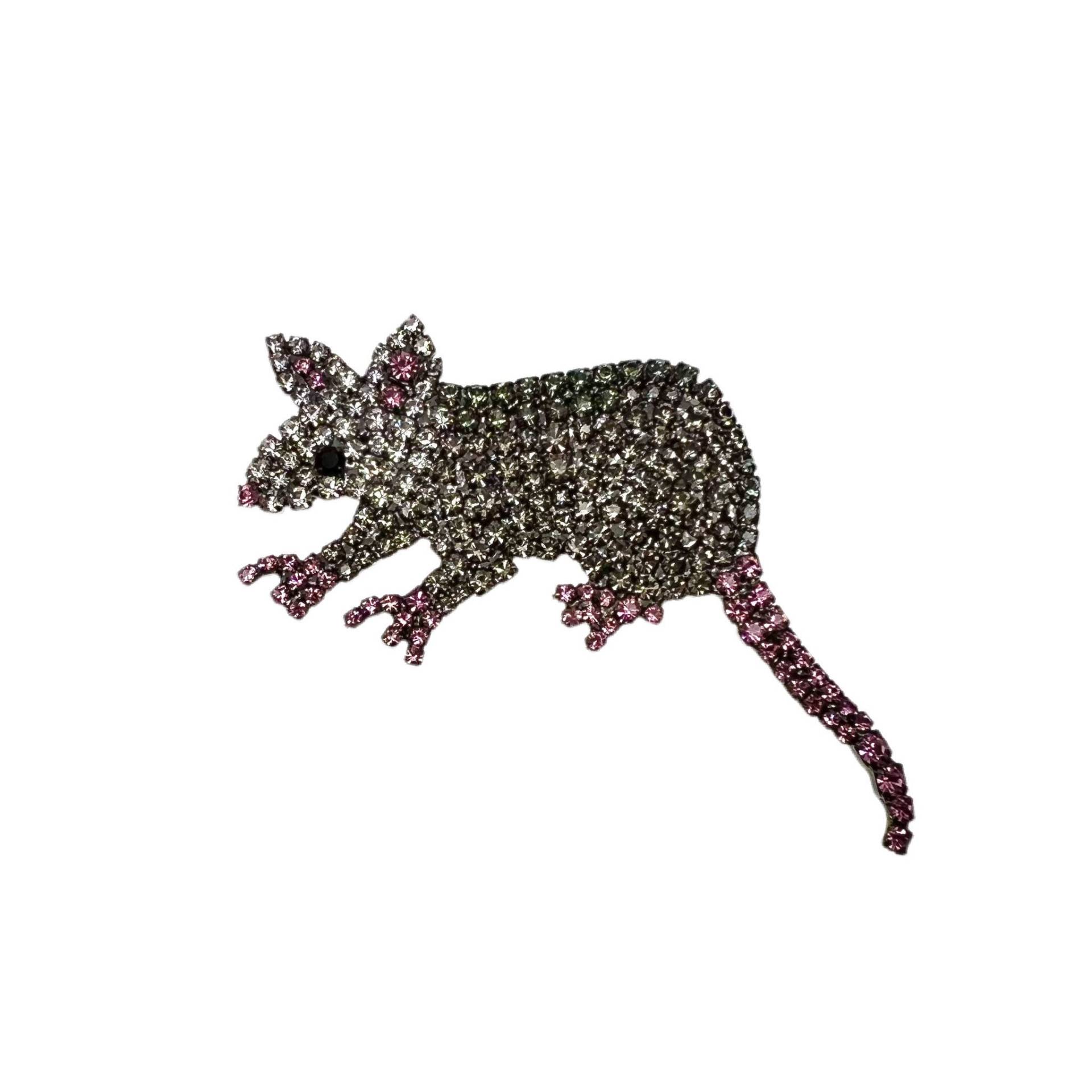 Opossum Possum Brosche - Beuteltier/Crystal Strass von vonWalhofJewelry