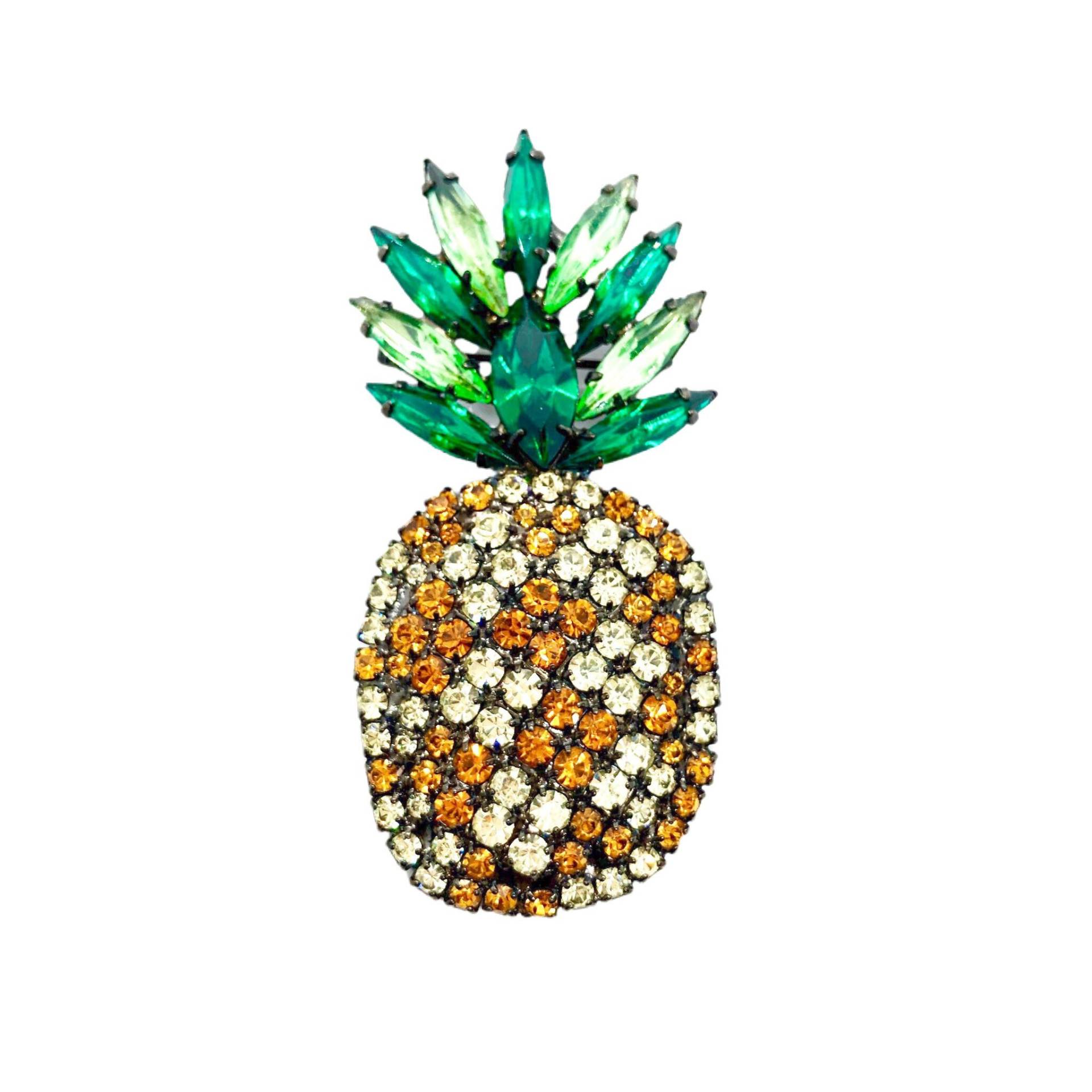 Retro Ananas Pin - Wunderliche Obst Brosche von vonWalhofJewelry