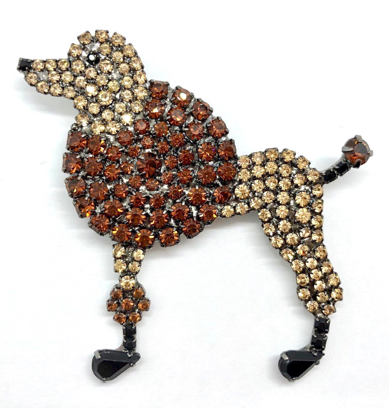 Retro Pudel Hund Brosche - Hellbraune Farbe von vonWalhofJewelry