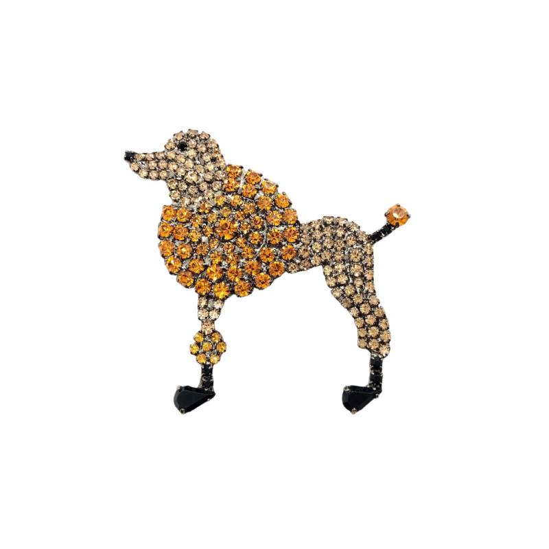 Retro Pudel Pin - Wunderliche Apricotfarbene Großpudel Hunde Brosche von vonWalhofJewelry