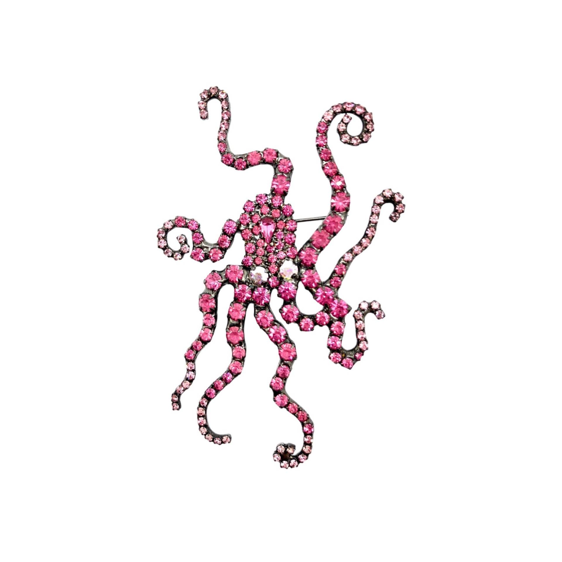 Rosa Kraken Brosche - Kopffüßer Swag/Von Walhof Schmuck von vonWalhofJewelry