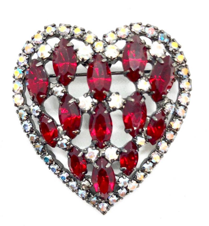 Rote Herz Brosche - Swarovski Kristalle Von Walhof von vonWalhofJewelry