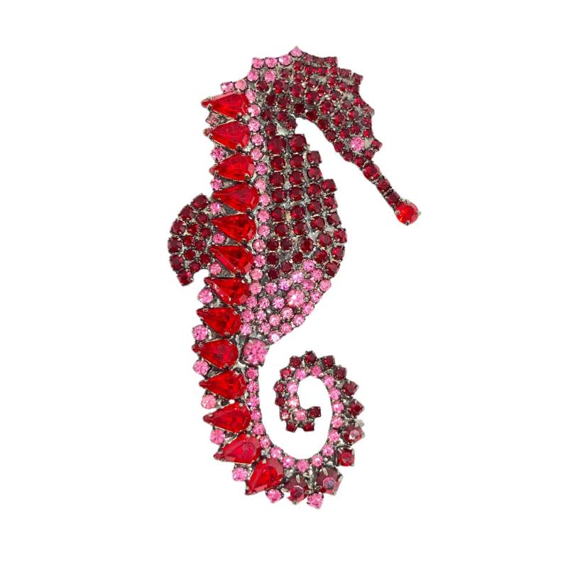 Rotes Seepferdchen Brosche - Summer Swag Seedrache Designer Anstecker von vonWalhofJewelry