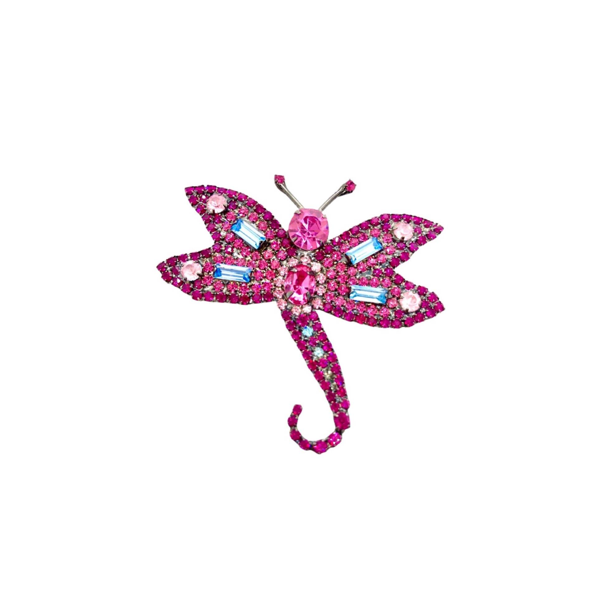 Schlichte Rosa Kristall Libellen Brosche - Von Walhof Pin von vonWalhofJewelry