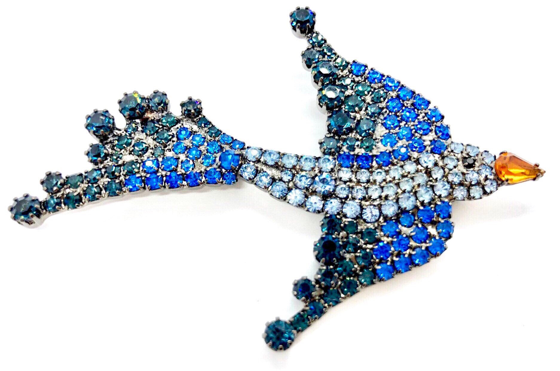 Schwalbe Brosche - Von Walhof Anstecknadel Mit Strasssteinen von vonWalhofJewelry