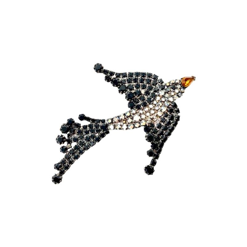 Schwalbe Vogel Brosche - Strass Singvogel von vonWalhofJewelry