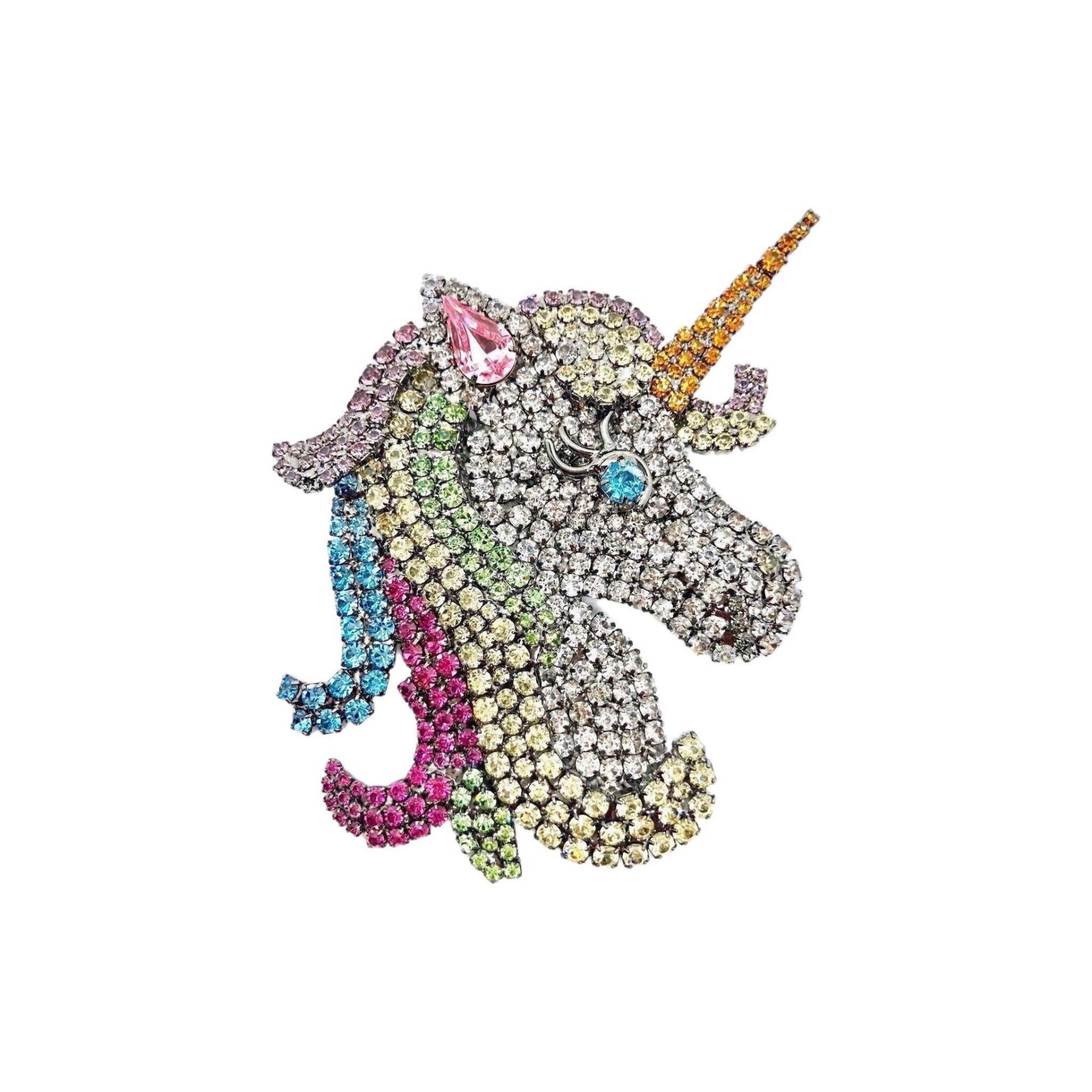 Strass Einhorn Brosche - Funkelnde Statement Schmuck von vonWalhofJewelry