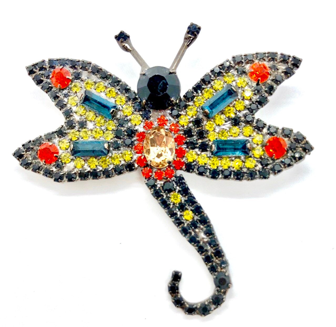 Strass Libellen Brosche - Von Walhof Pin Auffallender Deco Stil von vonWalhofJewelry