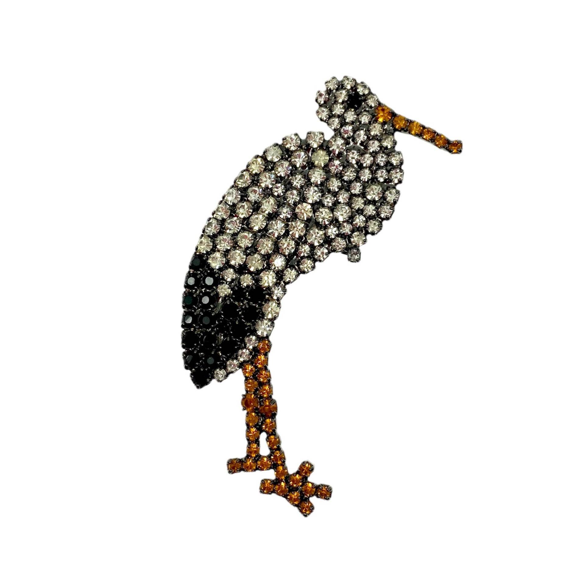 Strass Storch Anstecker Von Walhof Vogel Pin von vonWalhofJewelry