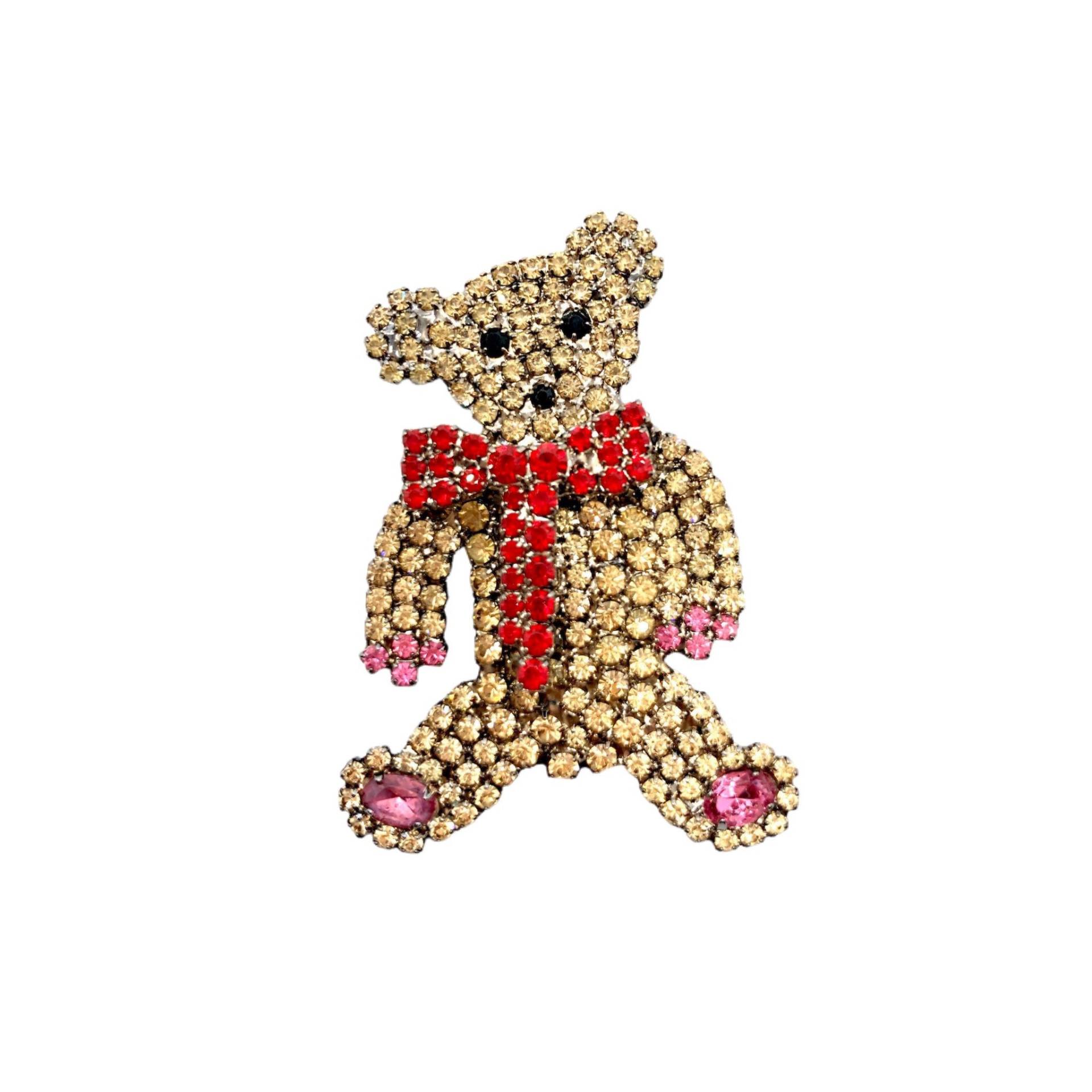 Teddybär Brosche - Glitzerndes Valentinstag Geschenk Hochzeit Jahrestag von vonWalhofJewelry