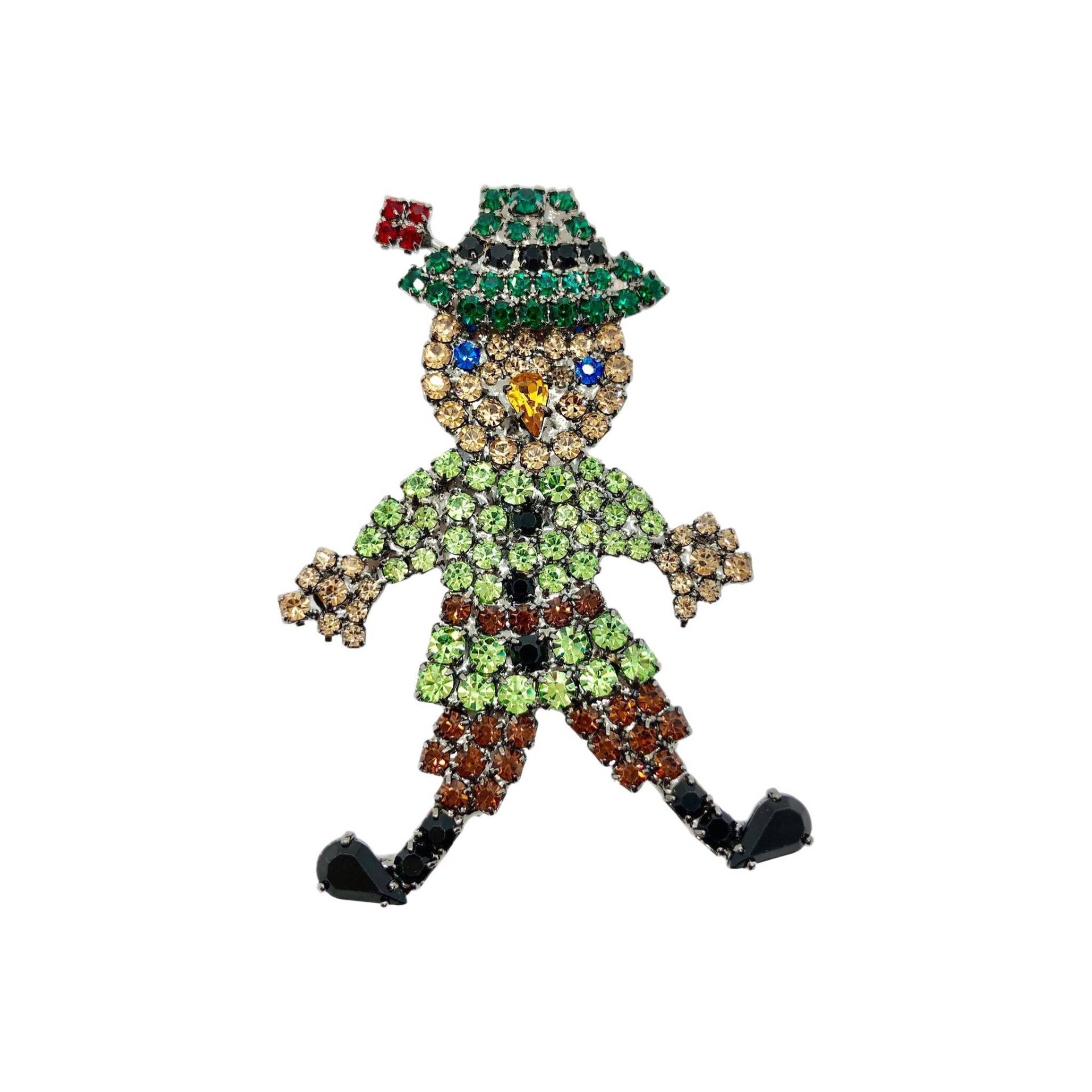 Vintage Vogelscheuche Anstecknadel/strass Brosche - Von Walhof von vonWalhofJewelry