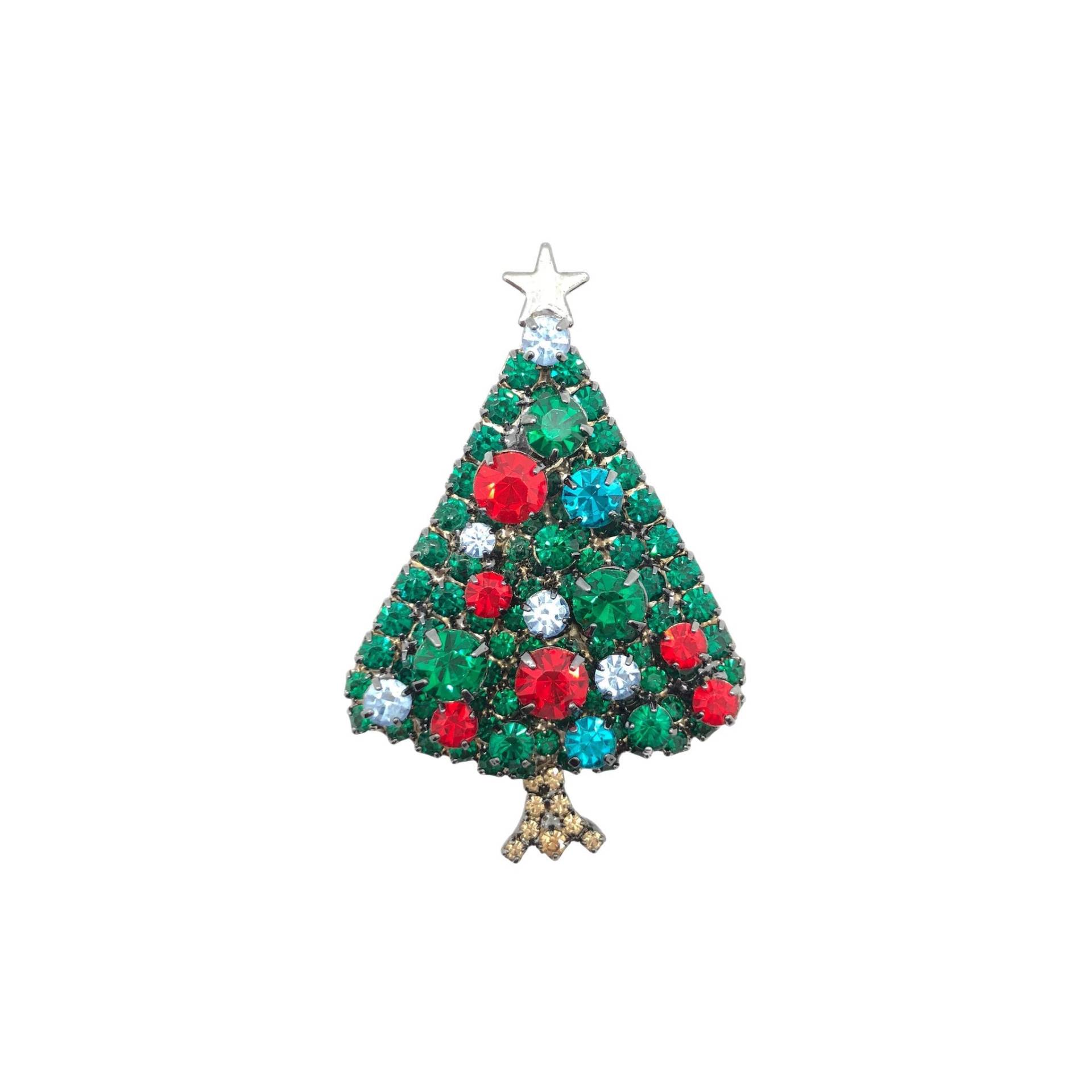 Weihnachtsbaum Anstecknadel - Urlaub Sammlerstück Signiert Xmas Bling von vonWalhofJewelry