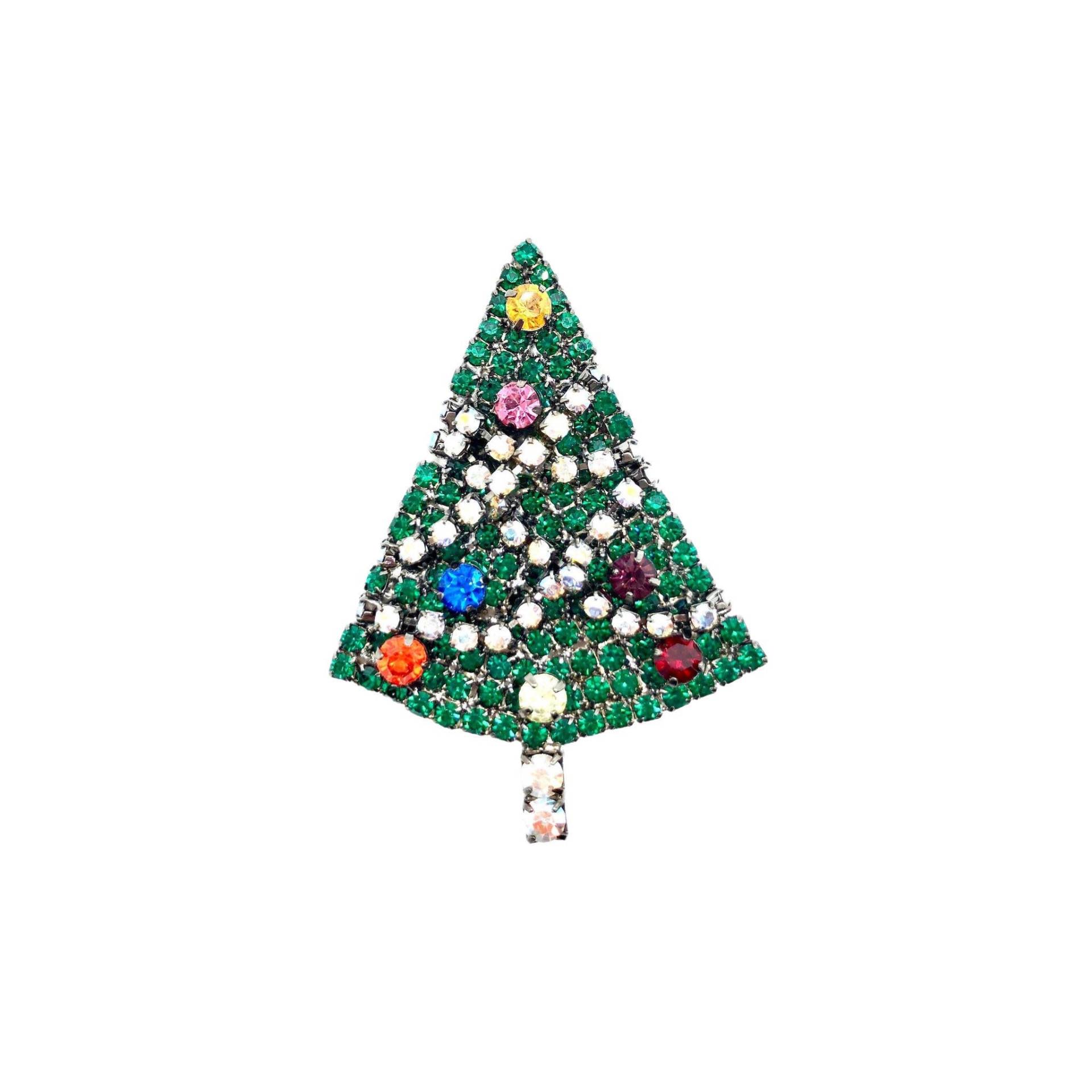 Weihnachtsbaum Brosche - Von Walhof Strass Pin von vonWalhofJewelry