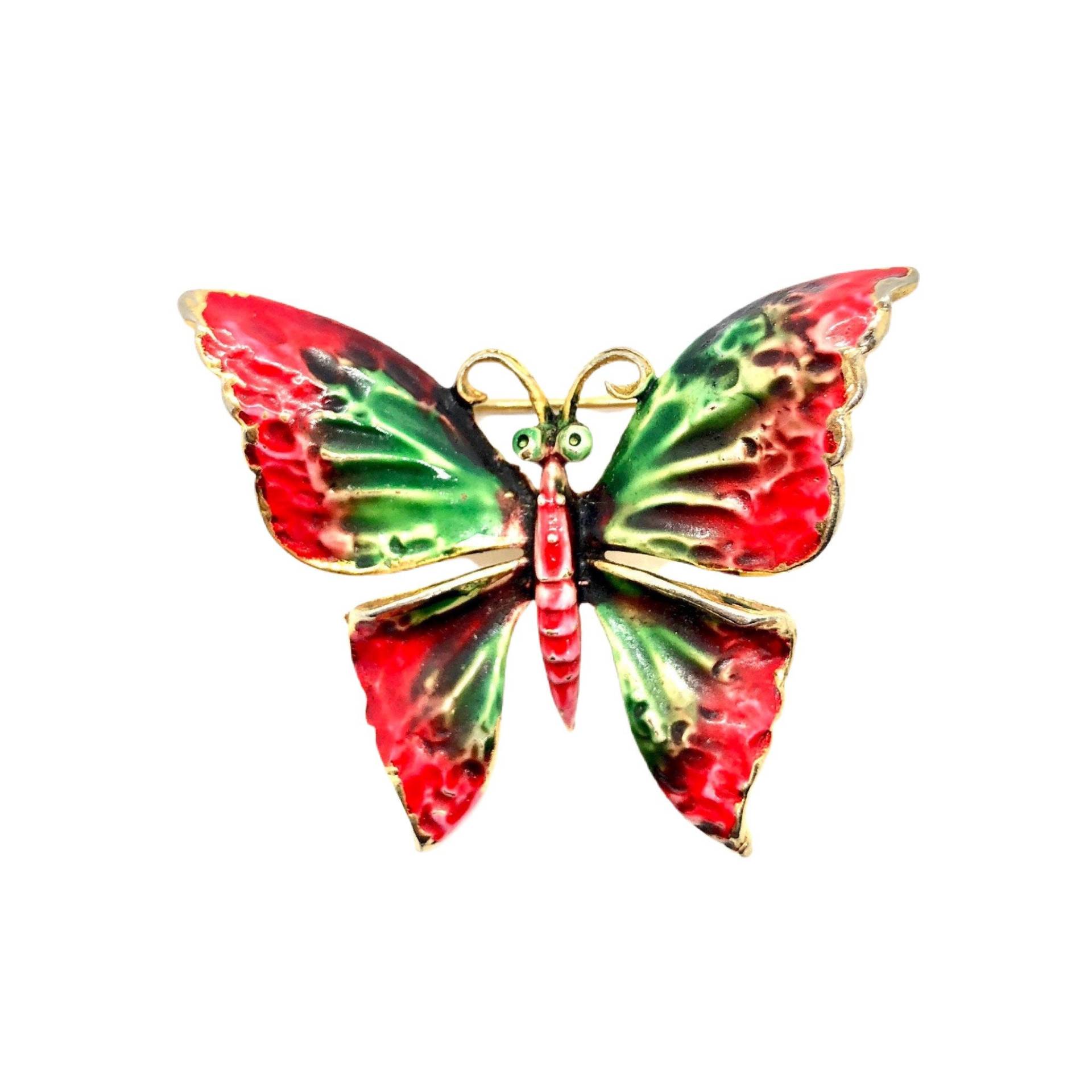 Weiss Schmetterling Brosche - Vintage Emaille 1960Er Jahre von vonWalhofJewelry