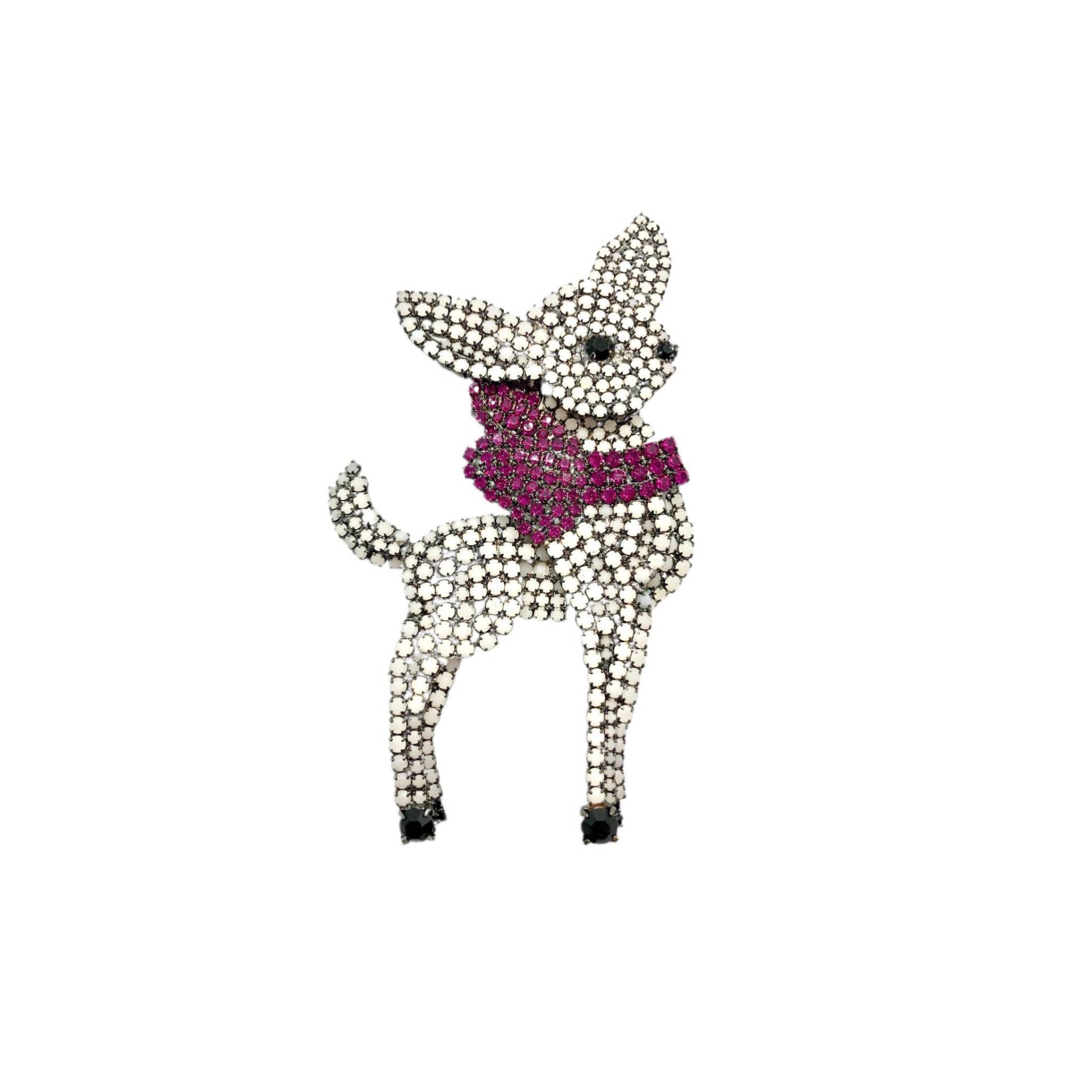 Weiße Rentier Brosche - Retro Weihnachten Deer Pin Urlaub Schmuck von vonWalhofJewelry
