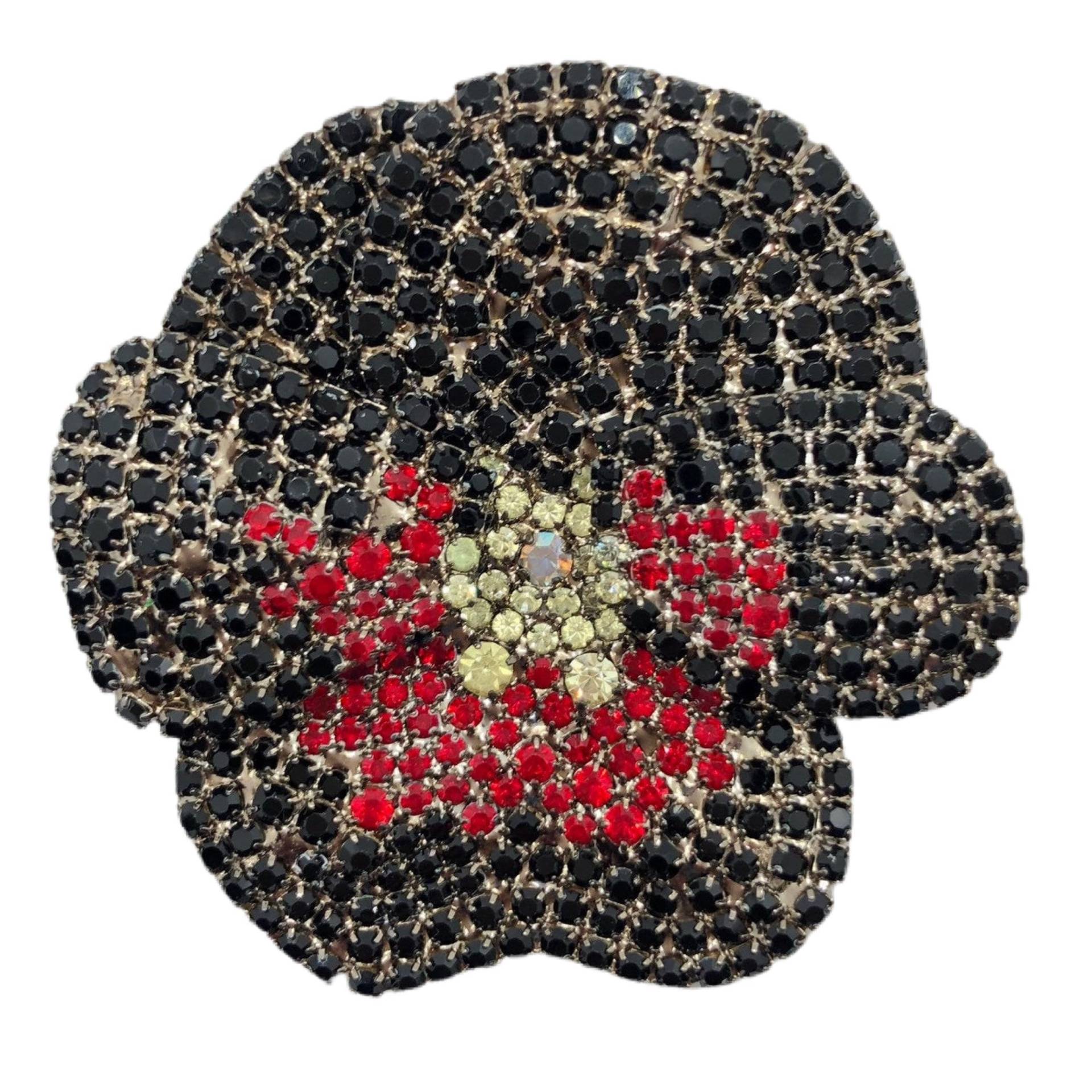 stiefmütterchen Blume Brosche - Von Walhof Anstecknadel Schwarzer Gothic Schmuck von vonWalhofJewelry