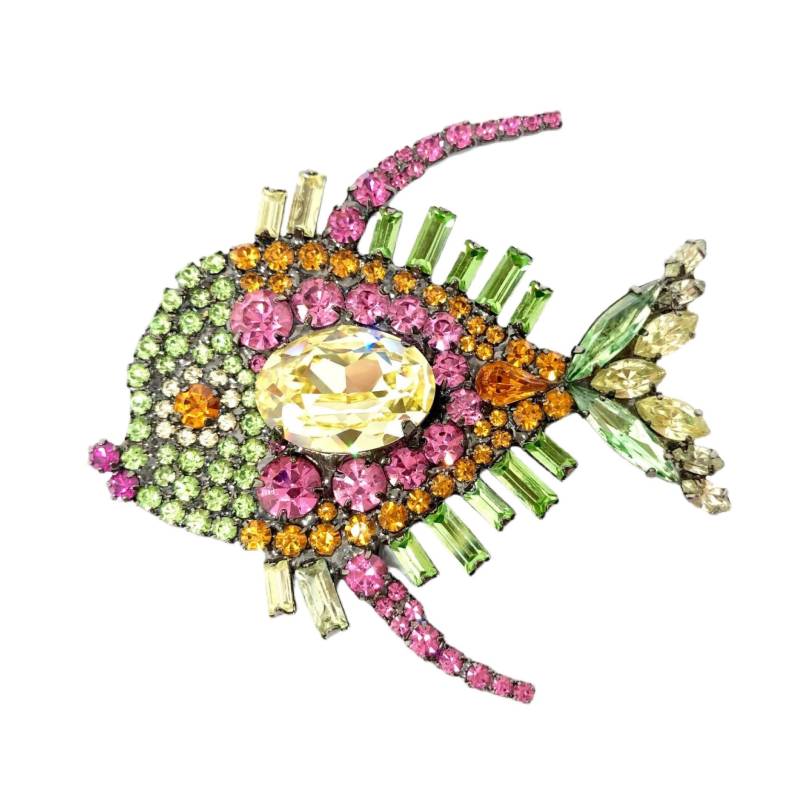 strass Fisch Brosche/Vintage Von Walhof Mondfisch von vonWalhofJewelry