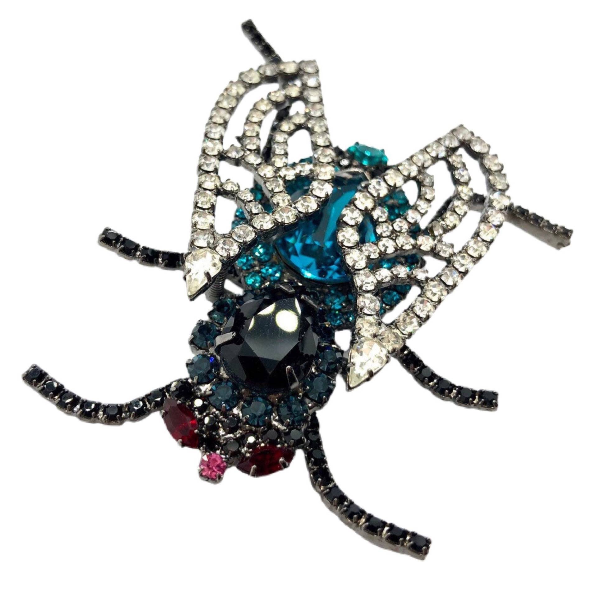 Swarovski Crystal Fly Brosche - Blauer Zirkon Insekt Anstecknadel, Von Walhof Jewelry von vonWalhofJewelry